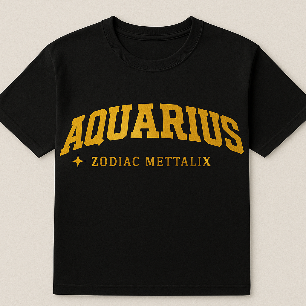 Zodiac Mettalix Print Tee - Aquarius