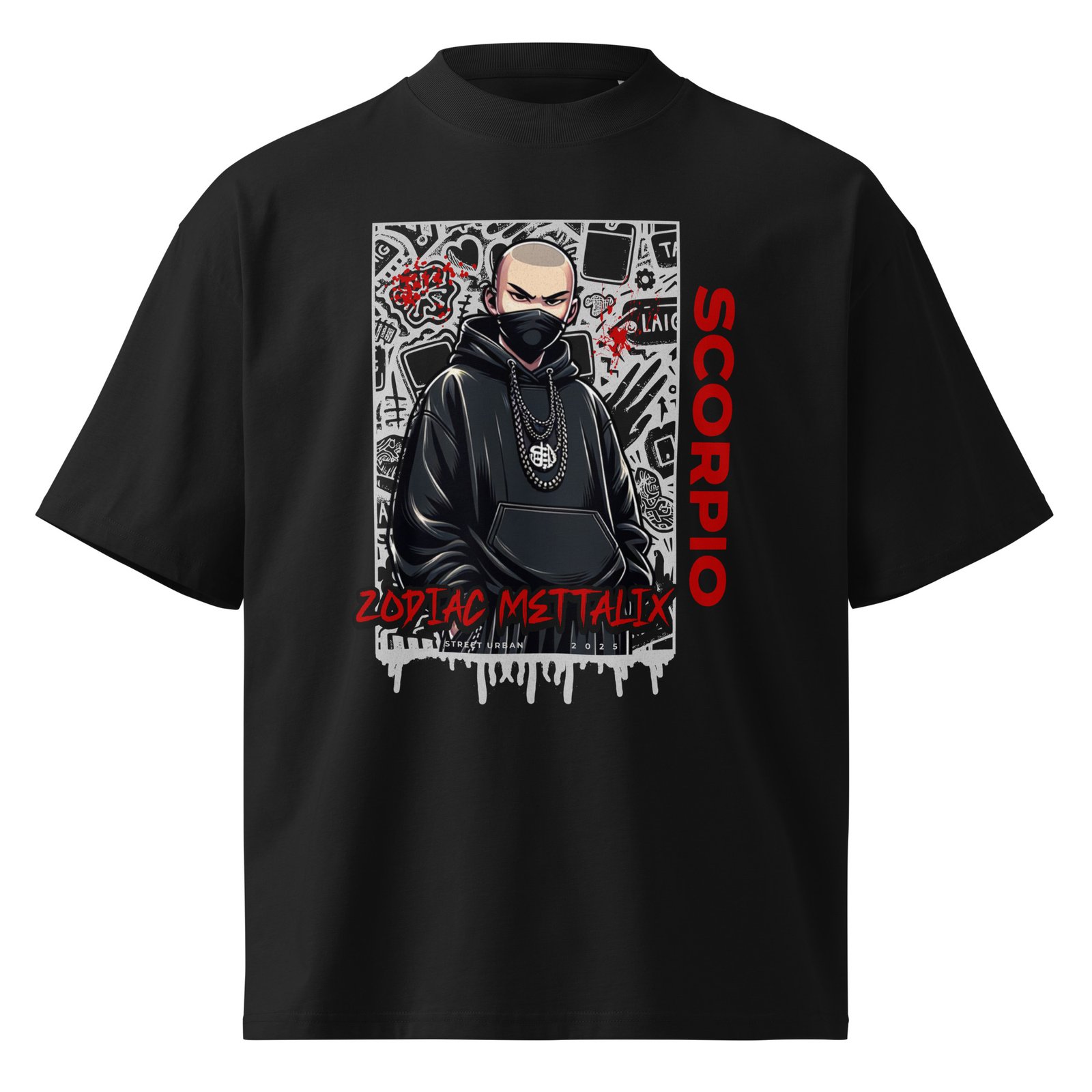 Unisex organic oversized high neck t-shirt - Scorpio