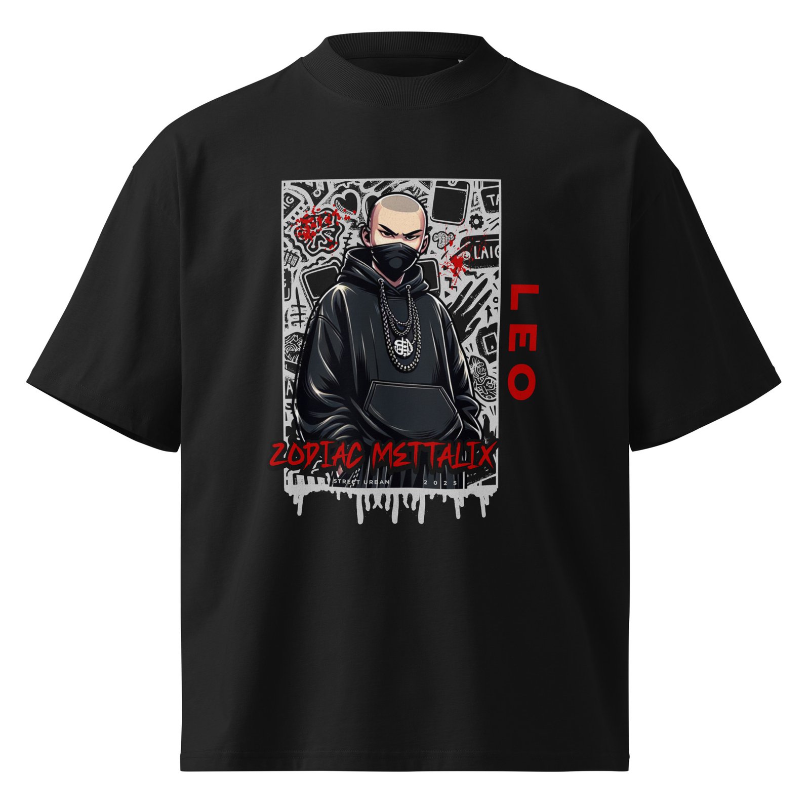 Unisex organic oversized high neck t-shirt - Leo