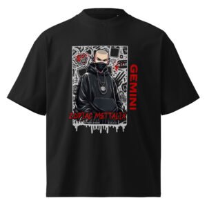 Unisex organic oversized high neck t-shirt - Gemini