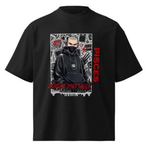 Unisex organic oversized high neck t-shirt - Pisces